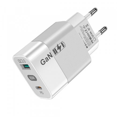 Incarcator Retea Techsuit CHPD131, 65W, 3.25A, 1 x USB-A - 1 x USB-C (Alb)