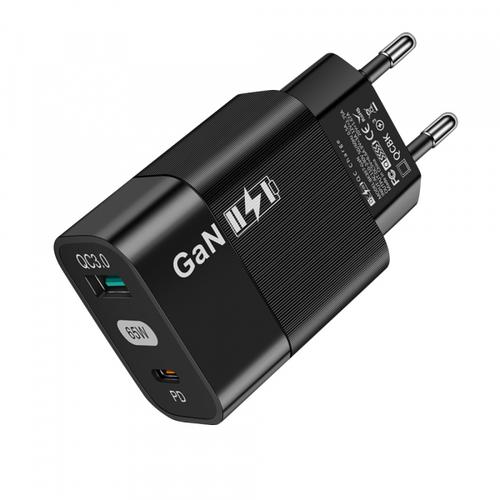Incarcator Retea Techsuit CHPD131, 65W, 3.25A, 1 x USB-A - 1 x USB-C (Negru)