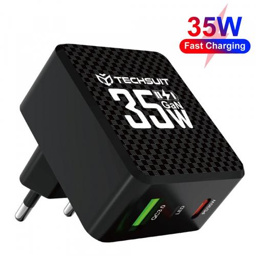 Incarcator Retea Techsuit CHPD173 Tiny, 35W, 3A, 1 x USB-A - 1 x USB-C (Negru)