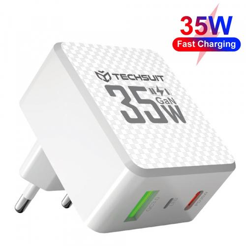 Incarcator Retea Techsuit CHPD173 Tiny, 35W, 3A, 1 x USB-A - 1 x USB-C (Alb)