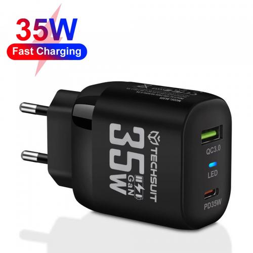 Incarcator Retea Techsuit CHPD174, 35W, 3A, 1 x USB-A - 1 x USB-C (Negru)