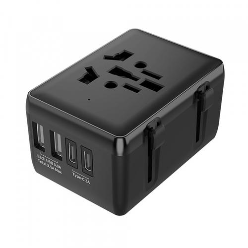 Incarcator Retea Techsuit HHt204A Travel, 15W, 3A, 2 x USB-A - 2 x USB-C (Negru)