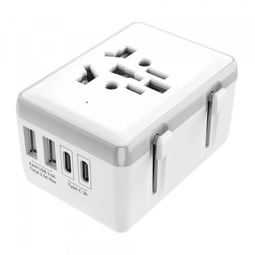Incarcator Retea Techsuit HHt204A Travel, 15W, 3A, 2 x USB-A - 2 x USB-C (Alb)