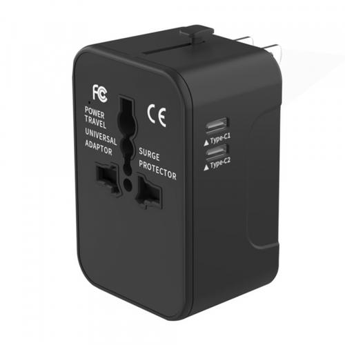 Incarcator Retea Techsuit HHT202-2C Travel, 15W, 3A, 2 x USB-C (Negru)