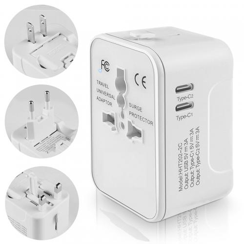 Incarcator Retea Techsuit HHT202-2C Travel, 15W, 3A, 2 x USB-C (Alb)