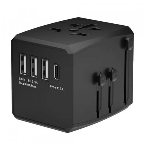 Incarcator Retea Techsuit HHT904-B1 Travel, 15W, 3A, 3 x USB-A - 1 x USB-C (Negru)