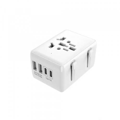 Incarcator Retea Techsuit HHT203A Travel, 20W, 3A, 2 x USB-A - 2 x USB-C (Alb)