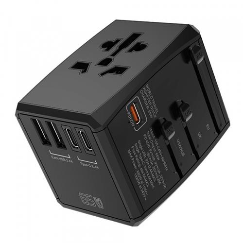 Incarcator Retea Techsuit HHT906 Travel, 65W, 3.25A, 2 x USB-A - 2 x USB-C (Negru)