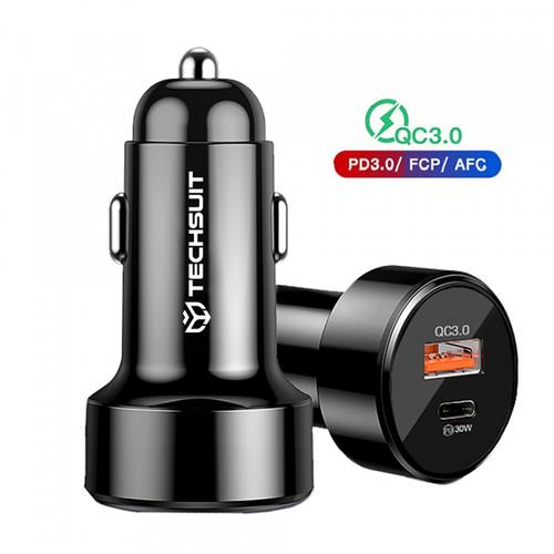 Incarcator Auto Techsuit TE-P31 Premium, 48W, 3A, 1 x USB-A - 1 x USB-C (Negru)