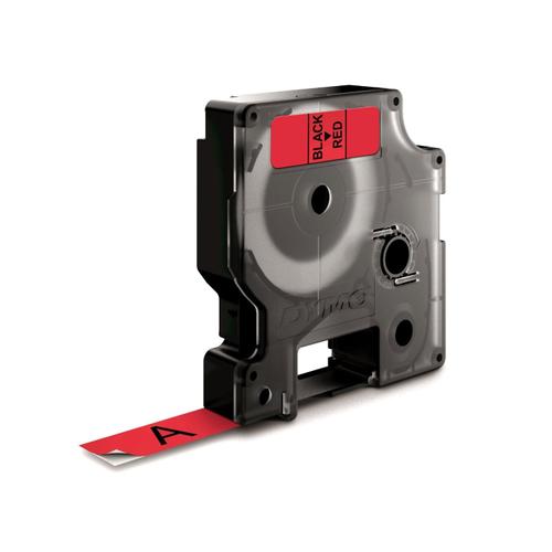 Banda laminata Dymo D1 DY40917 9mm, Negru/Rosu