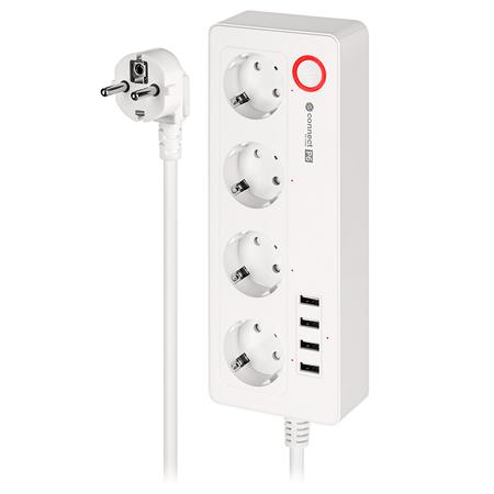 Prelungitor wifi inteligent Kruger&Matz Connect P6 cu aplicatie Tuya, 4 Prize
