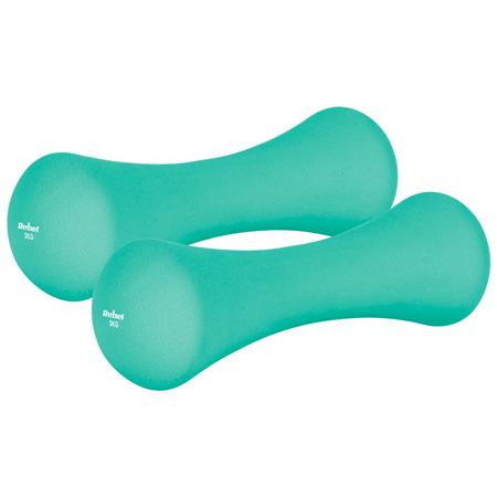 Set gantere Rebel Active RBA-2329-3, 2 x 3kg, neopren (Verde)