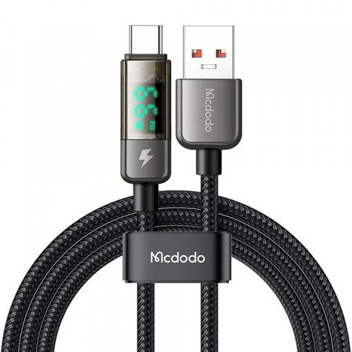Cablu Date/Incarcare McDodo CA-3630 Display Auto Power Off, USB-A - USB-C, 66W, 1.2m (Negru)
