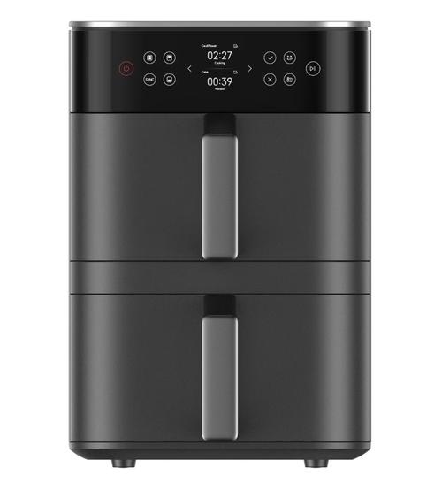 Friteuza dubla cu aer cald Xiaomi Smart Double Stack Air Fryer, 12 L, 2800 W, 14 prgorame, Temperatura ajustabila 40-230 C (Negru)