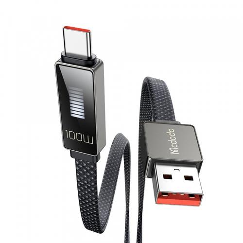 Cablu Date/Incarcare McDodo CA-4980 Rythm Display, USB-A - USB-C, 100W, 1.2m (Negru)