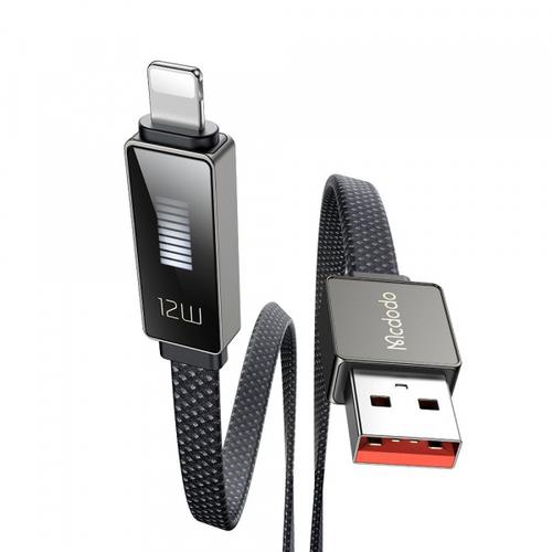 Cablu Date/Incarcare McDodo CA-4970 Rythm Display, USB-A - Lightning, 18W, 1.2m (Negru)