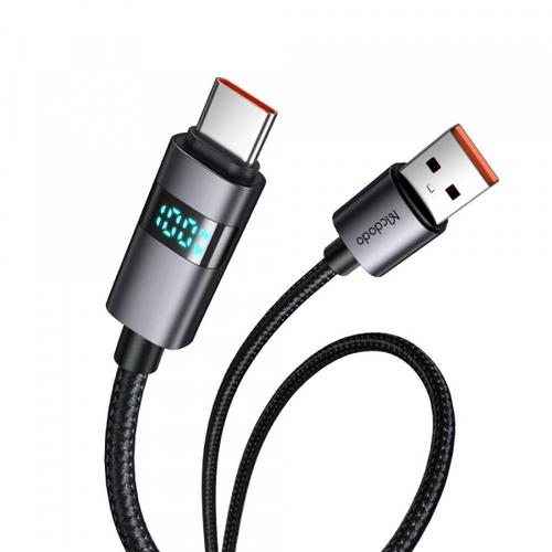 Cablu Date/Incarcare McDodo CA-6520 Display, USB-A - USB-C, 100W, 1.2m (Negru)