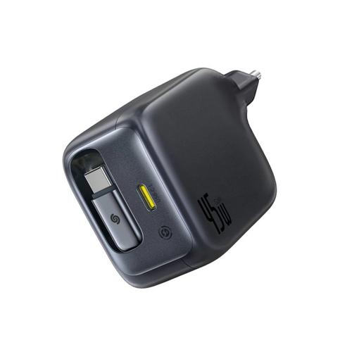 Incarcator retea Baseus EnerCore CJ11 45W, cu cablu USB-C retractabil (Negru) 1 Incarcator retea Baseus EnerCore CJ11 45W, cu cablu USB-C retractabil (Negru)