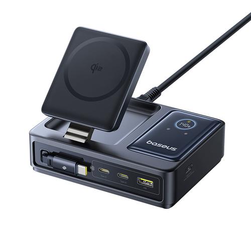 Statie de incarcare Baseus Nomos 5in1 Desktop Charger Qi2, 140W, Wireless Display Digital (Negru) 1 Statie de incarcare Baseus Nomos 5in1 Desktop Charger Qi2, 140W, Wireless Display Digital (Negru)