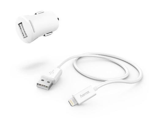 Incarcator auto Hama 183266, 1 x USB, 12W + cablu lightning, 1m (Alb) 1 Incarcator auto Hama 183266, 1 x USB, 12W + cablu lightning, 1m (Alb)