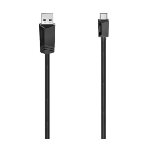 Cablu de date Hama 205143, USB-C – USB-A, 1.50 m (Negru)