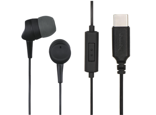 Casti In-Ear Hama Sea II, USB Type-C, Control pe fir, Microfon (Negru)