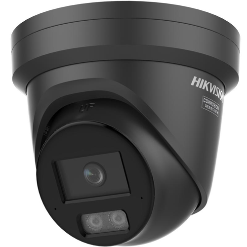 Camera supraveghere IP Dome cu iluminare duala Hikvision ColorVu DS-2CD2347G3-LI2UY/BK, 4 MP, 2.8 mm, IR/lumina alba 30 m, slot card, microfon dual, anti-coroziune, PoE (Negru)