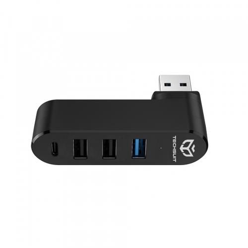 Hub USB Techsuit H17 SplitterNode, 4in1 (Negru) 1 Hub USB Techsuit H17 SplitterNode, 4in1 (Negru)