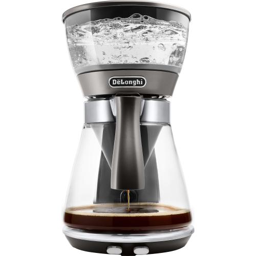 Cafetiera De’Longhi CLESSIDRA ICM17210, 1800W, Carafa din sticla, Capacitate 1.25 L, 10 cesti, Senzor temperatura, Sistem anti-picurare, Oprire automata, Argintiu