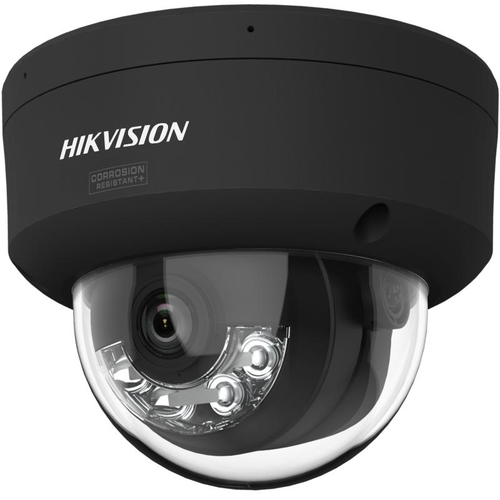Camera supraveghere IP Dome cu iluminare duala Hikvision ColorVu DS-2CD2147G3-LIS2UY/BK, 4 MP, 2.8 mm, IR/lumina alba 30 m, microfon dual si difuzor, slot card, anti-coroziune, PoE (Negru)
