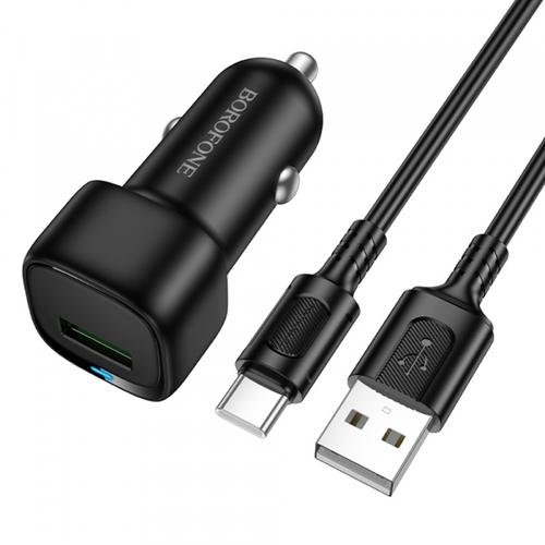 Incarcator Auto Cu Cablu USB-C Borofone BZ34 Cloud, 18W, 3A, 1 x USB-A (Negru) 1 Incarcator Auto Cu Cablu USB-C Borofone BZ34 Cloud, 18W, 3A, 1 x USB-A (Negru)