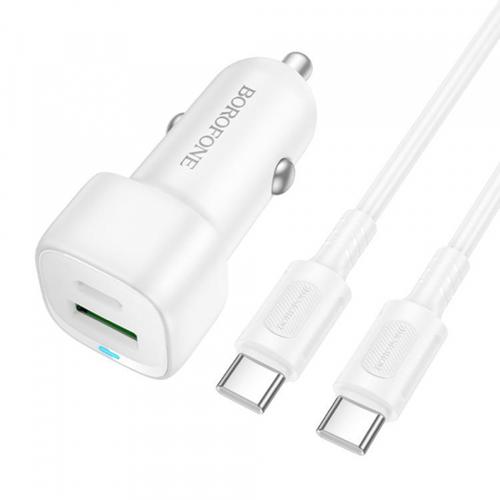 Incarcator Auto Cu Cablu USB-C Borofone BZ34B Cloud, 20W, 3A, 1 x USB-A - 1 x USB-C (Alb) 1 Incarcator Auto Cu Cablu USB-C Borofone BZ34B Cloud, 20W, 3A, 1 x USB-A - 1 x USB-C (Alb)