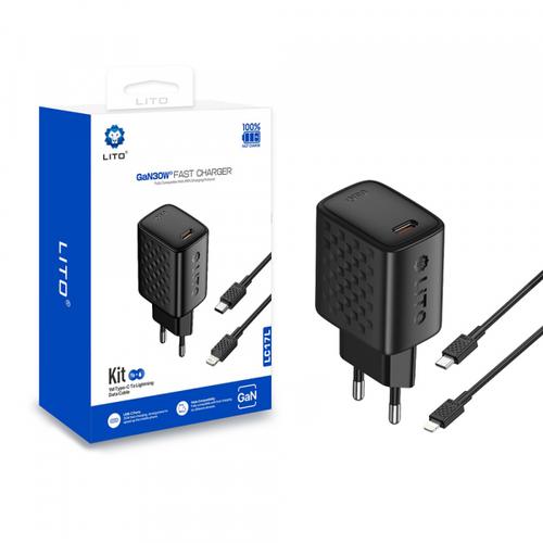 Incarcator Retea Cu Cablu Lightning Lito LC17L, 30W, 3A, 1 x USB-C (Negru) 1 Incarcator Retea Cu Cablu Lightning Lito LC17L, 30W, 3A, 1 x USB-C (Negru)