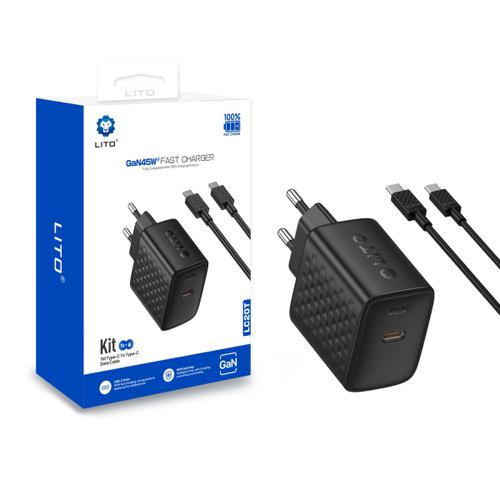 Incarcator Retea Cu Cablu USB-C Lito LC20T, 45W, 3A, 1 x USB-C (Negru) 1 Incarcator Retea Cu Cablu USB-C Lito LC20T, 45W, 3A, 1 x USB-C (Negru)