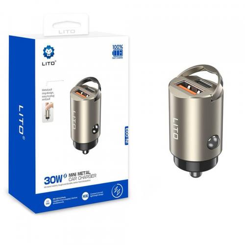 Incarcator Auto Lito IN-C03, 30W, 3A, 1 x USB-A - 1 x USB-C (Gri) 1 Incarcator Auto Lito IN-C03, 30W, 3A, 1 x USB-A - 1 x USB-C (Gri)