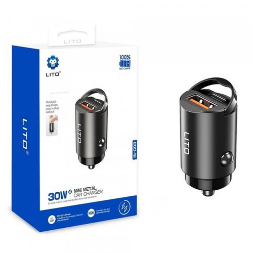 Incarcator Auto Lito IN-C03, 30W, 3A, 1 x USB-A - 1 x USB-C (Negru) 1 Incarcator Auto Lito IN-C03, 30W, 3A, 1 x USB-A - 1 x USB-C (Negru)
