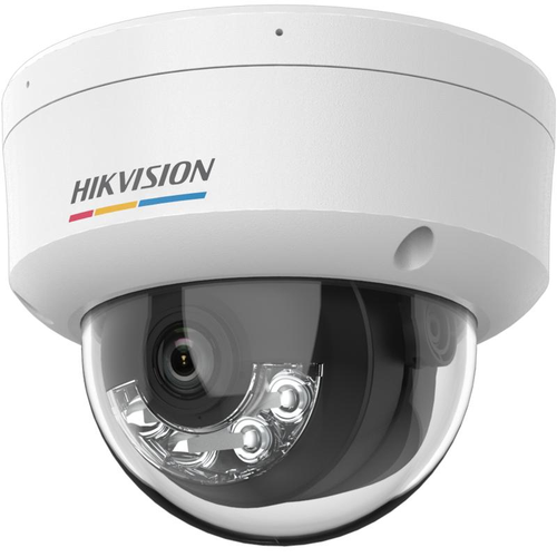 Camera supraveghere IP dome cu iluminare duala Hikvision ColorVu DS-2CD1147G2H-LIU, 4 MP, 4 mm, microfon, IR + lumina alba 30 m, PoE