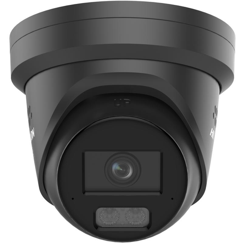 Camera supraveghere IP Dome cu iluminare duala Hikvision ColorVu DS-2CD2387G3-LIS2UY/SL(2.8MM)/BK, 8 MP, 2.8 mm, IR/lumina alba 30m, microfon dual si difuzor, slot card, sirena, lumina stroboscopica, PoE