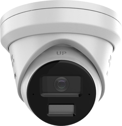 Camera supraveghere IP Dome cu iluminare duala Hikvision AcuSense DS-2CD2383G2-LI2U/SL, 8 MP, 2.8 mm, IR/lumina alba 30 m, slot card, microfon dual si difuzor, PoE, sirena, lumina stroboscopica