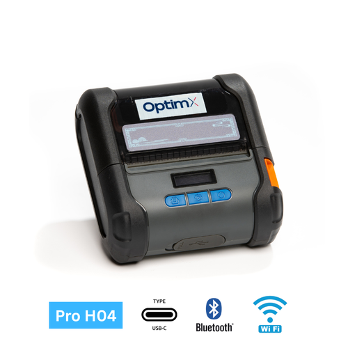Imprimanta portabila pentru etichete OptimX Pro H-04, 80mm, viteza de printare 100mm/s, acumulator 2000mAh, USB, Bluetooth