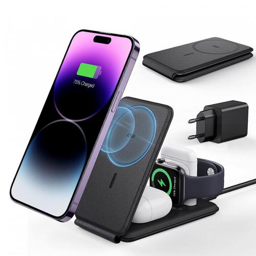 Incarcator Retea Wireless ESR Travel 3in1, 15W, 1.67A (Negru) 1 Incarcator Retea Wireless ESR Travel 3in1, 15W, 1.67A (Negru)