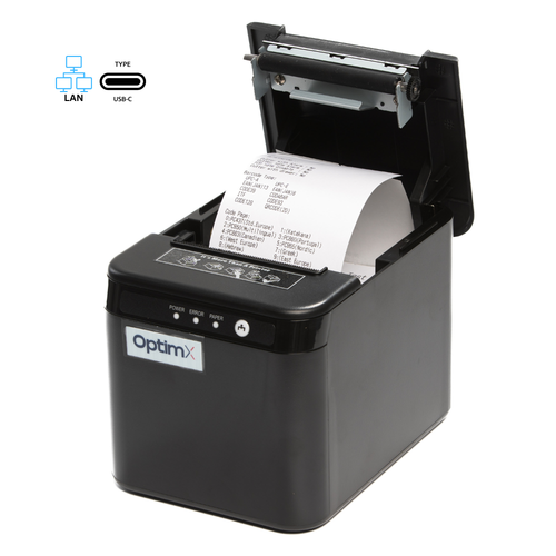Imprimanta termica pentru chitante OptimX Pro HQ821, 80mm, viteza de printare 200mm/s, USB, LAN