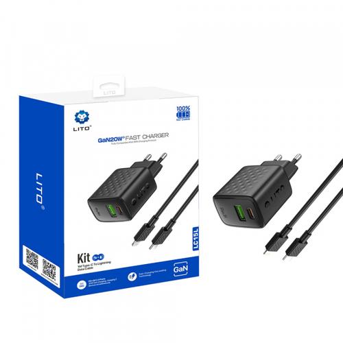 Incarcator Retea Cu Cablu Lightning Lito LC15L, 20W, 3A, 1 x USB-A - 1 x USB-C (Negru) 1 Incarcator Retea Cu Cablu Lightning Lito LC15L, 20W, 3A, 1 x USB-A - 1 x USB-C (Negru)