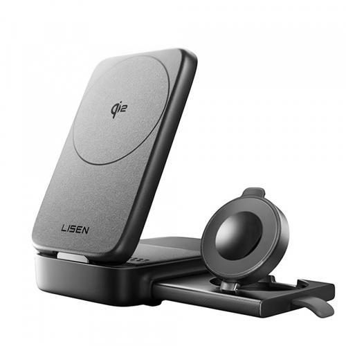 Incarcator retea Lisen W106 3in1, Wireless, 15W, 1.67A (Gri) 1 Incarcator retea Lisen W106 3in1, Wireless, 15W, 1.67A (Gri)
