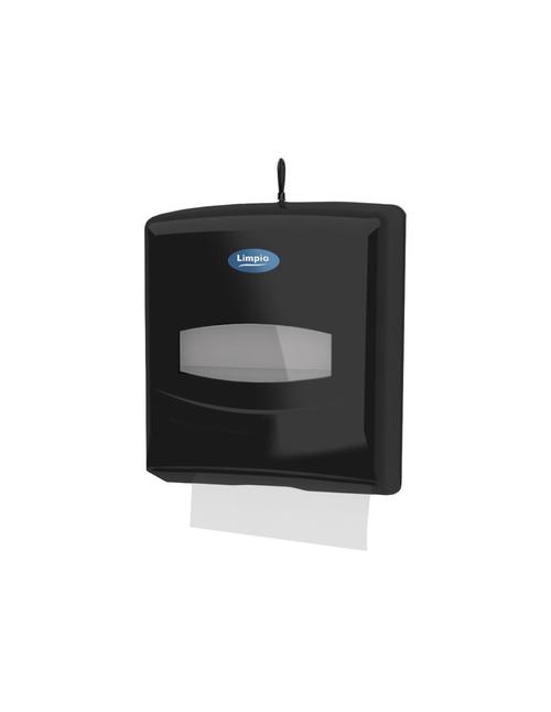 Dispenser prosop Limpio DP 1000 ZB, Capacitate 500 bucati (Negru)