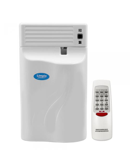 Odorizant cu telecomanda Limpio PD 188B, Reglaj pulverizare, Senzor lumina, Sistem antifurt (Alb)