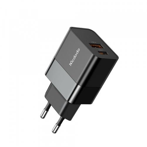 Incarcator retea McDodo CH-1951 Hydrogen, 20W, 1 x USB-A - 1 x USB-C (Negru)