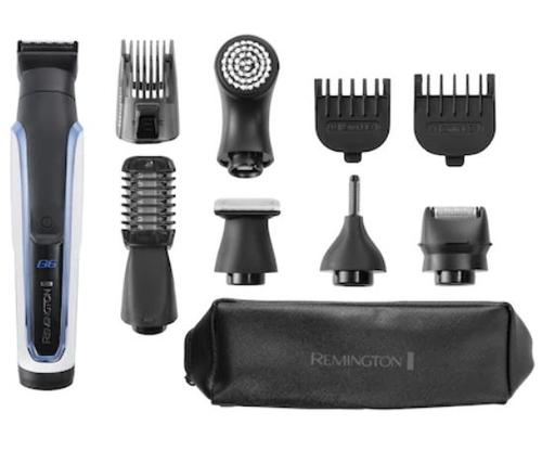 Aparat de tuns barba si parul 10 in 1 Remington Graphite Series G6 PG6000, Lame din Grafit cu auto-ascutire, 100% rezistent la apa (Alb/Negru)