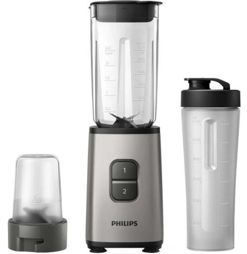 Mini blender Philips HR2604/80, 350 W, 1 L, 2 viteze (Negru/Gri)