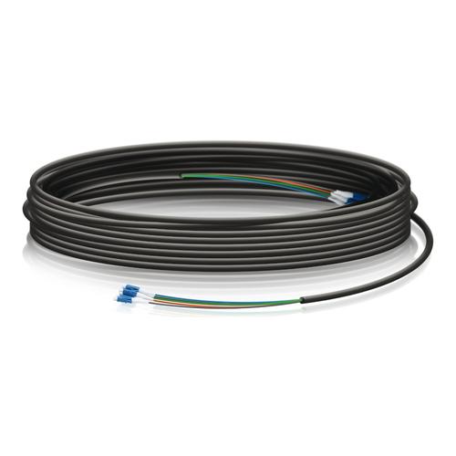 Cablu de fibra optica, Ubiquiti LC, 91.5 m, 6 fibre, armare din otel, exterior, Negru